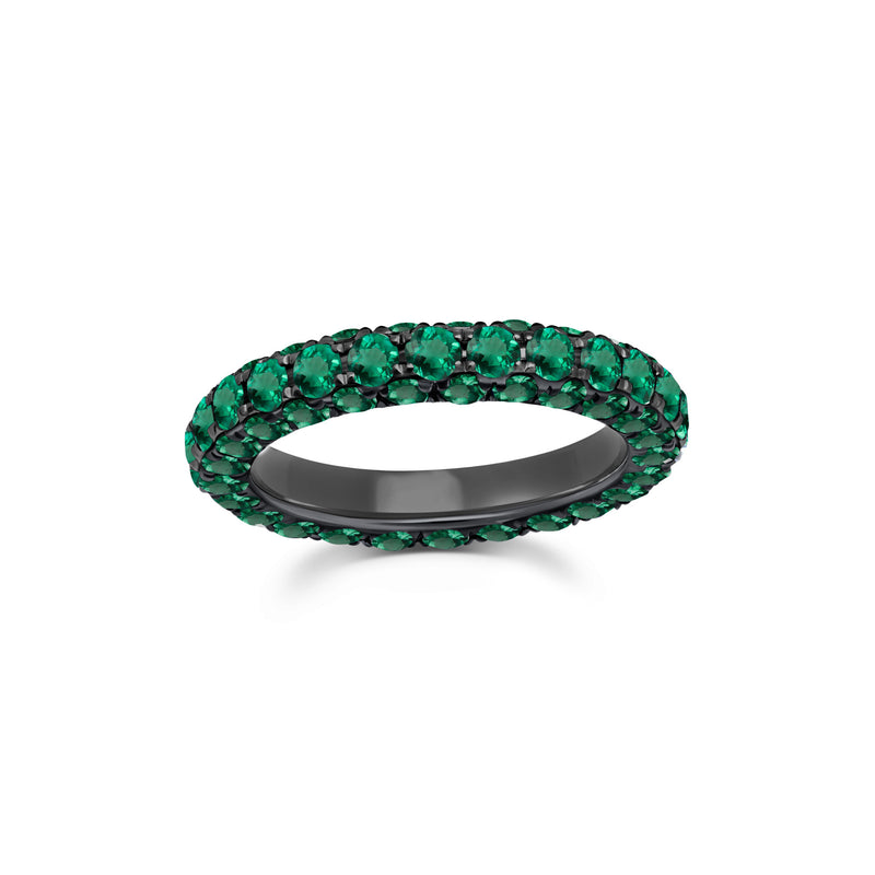 All Emerald 3 Sided Band Ring