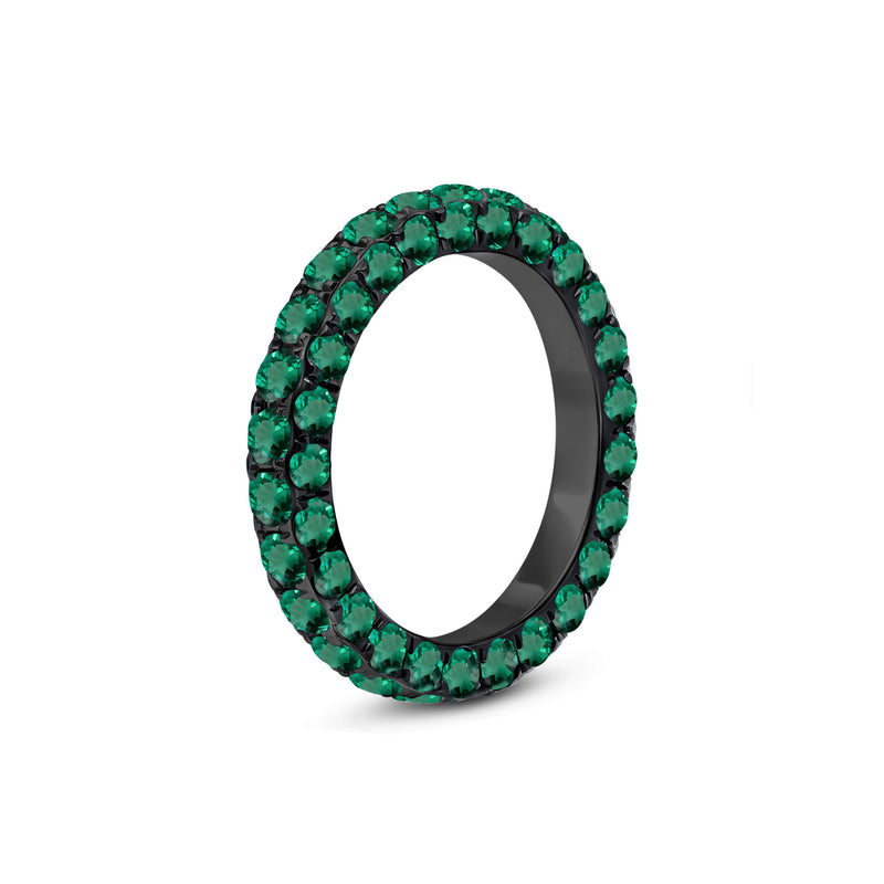All Emerald 3 Sided Band Ring