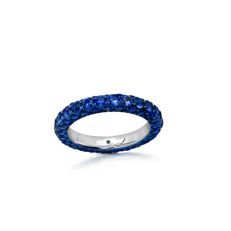 All Sapphire 3 Sided Band Ring