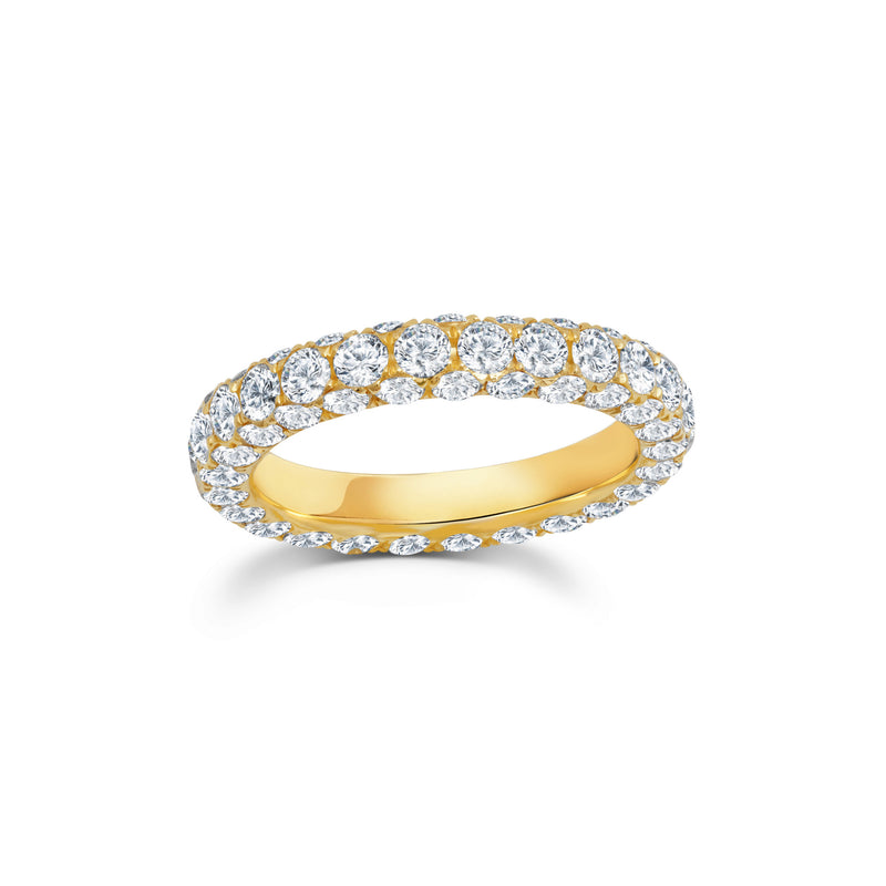 4 Carat Diamond 3 Sided Band Ring, Yellow