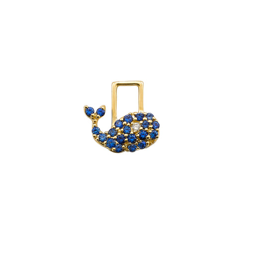 Whale EarWish with Blue Sapphires