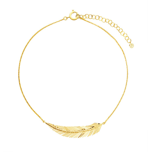 Medium Gold Feather Necklace