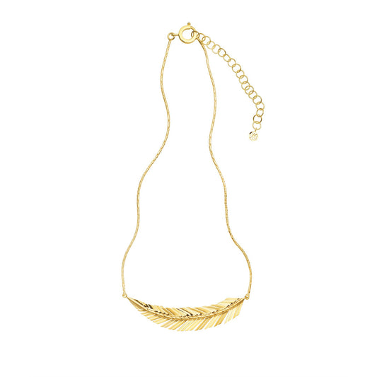 Medium Gold Feather Necklace