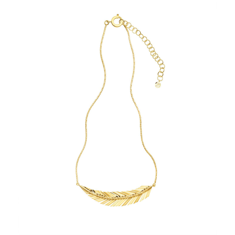 Medium Gold Feather Necklace