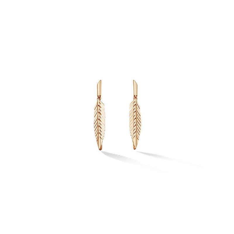 Small Rose Gold Feather Earrings