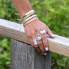 Aquamarine & Diamond Origami Bangle