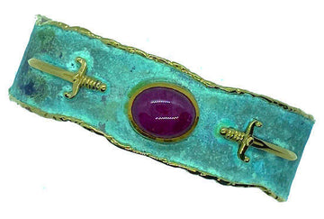 Dagger Bracelet with Ruby Cabochon
